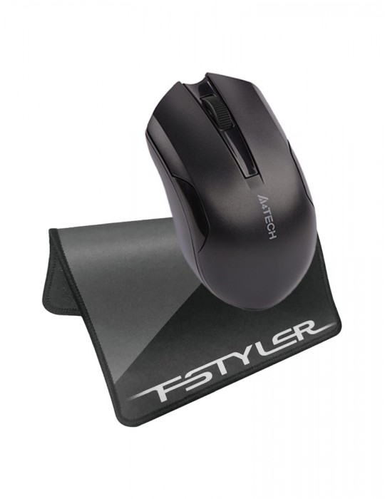  Computer Accessories - Bundle Mouse Wireless A4tech G3-200NS-Mouse Pad Gaming A4Tech Fstyler FP20 250*200*2 MM Black