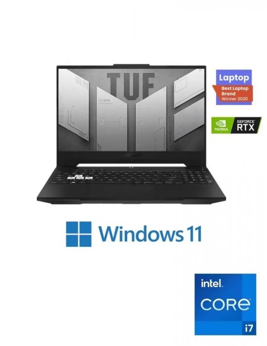  Laptop - Asus TUF DASH FX517ZM-AS73-Intel® Core i7-12650H-16GB-512GB SSD-NVIDIA GeForce RTX 3060 6GB-15.6FHD-Win11-Black