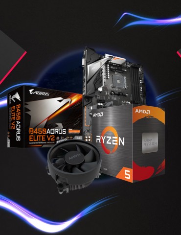 Bundle AMD Ryzen™ 5 5500 6C/12T MPK - AM4-With Fan- AMD B450 AORUS Elite V2 DDR4