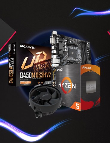 Bundle AMD Ryzen™ 5 5500 6C/12T MPK - MB GIGABYTE™ AMD B450M DS3H V2 DDR4