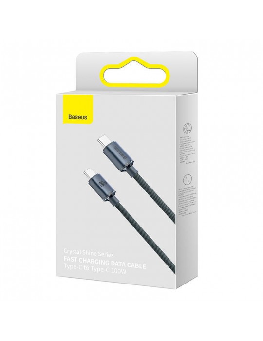  Home - Baseus Cable Crystal Shine USB TO Type-C 100W 1.2m Black