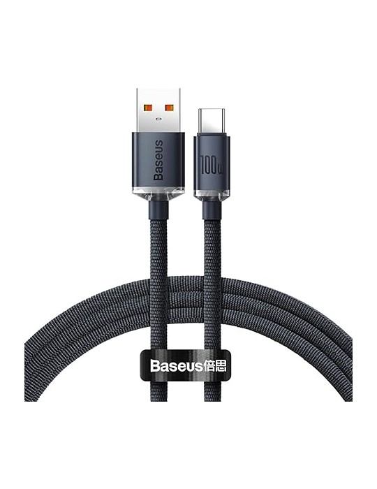 الصفحة الرئيسية - Baseus Cable Crystal Shine USB TO Type-C 100W 1.2m Black