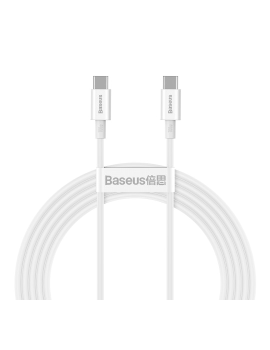  الصفحة الرئيسية - Baseus Cable Superior Type-C to Type-C 100W 2m White
