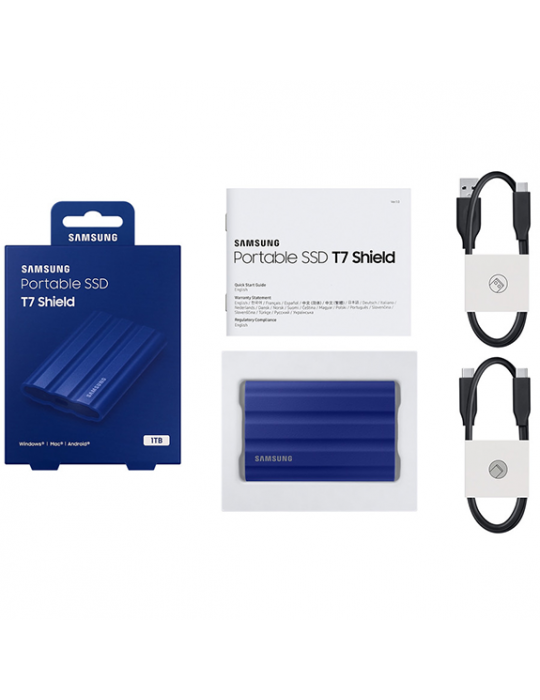  Storage - SSD Samsung Portable T7 Shield USB 3.2 Gen 2-1TB - Blue