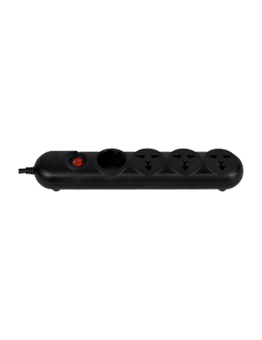  Power Strip - SystemMax 4 Ports/2 USB-2M-Black