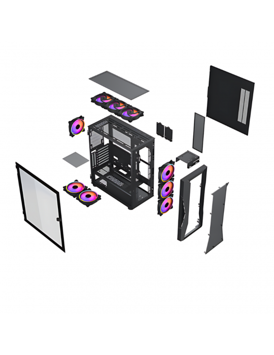  PC Components - Case Xander Velox 4 RGB Fans-Power Supply 600W -Black