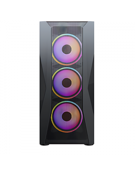 مكونات كمبيوتر - Case Xander Velox 4 RGB Fans-Power Supply 600W -Black