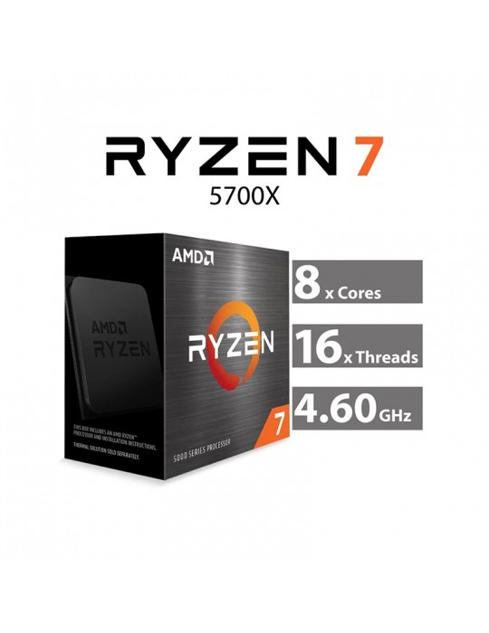  Processors - CPU AMD Ryzen 7 5700X Box - AM4 - Without Fan