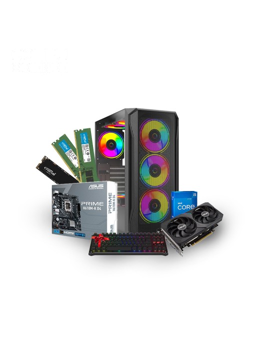  Gaming PC - Bundle IntelCore i5-12400F - VGA RTX 3050 - Intel PRIME DDR4 -RAM 8GB DDR4 - SSD 1TB -Case ARKTEK 650W