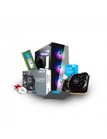 Bundle CPU i3 12100f - VGA MSI 4GB DDR3 - Intel PRIME DDR4 - RAM 8GB DDR4 - SSD Crucial 500GB- Case ARKTEK- 4Fan +PSU 600W