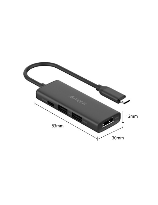  Cable & Converters - Docking Station A4Tech DST-40C 4 in 1 Type-C Ash Grey