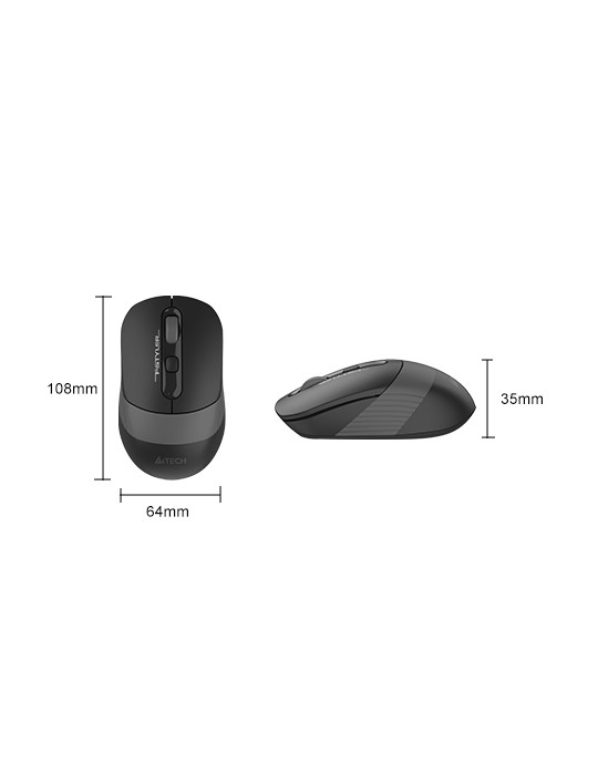  Home - Mouse A4tech Fstyler FG10CS Air2 Wireless Rechargeable Stone Grey