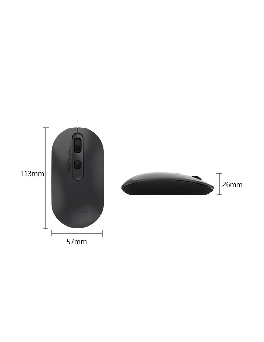  Home - Mouse A4tech Fstyler FB20S Dual Mode Wireless & Bluetooth Smoky Grey