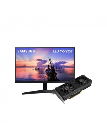 Bundle VGA Galax GeForce RTX 3060 Dual OC 12GB DDR6 192 Bit - Monitor Samsung Essential - 24 inch - IPS - FHD - 75Hz