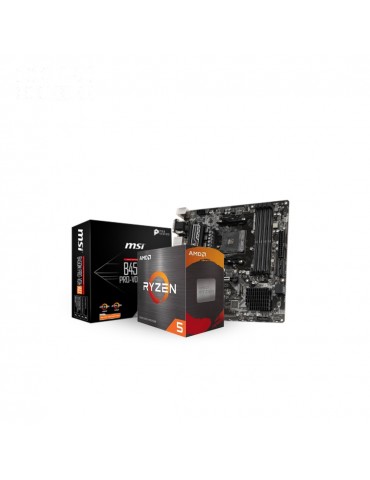 Bundle MB MSI AMD B450M PRO-VDH MAX - CPU AMD Ryzen 5 5600 6C-12T Box - AM4 (With Fan) + cash back (500LE)