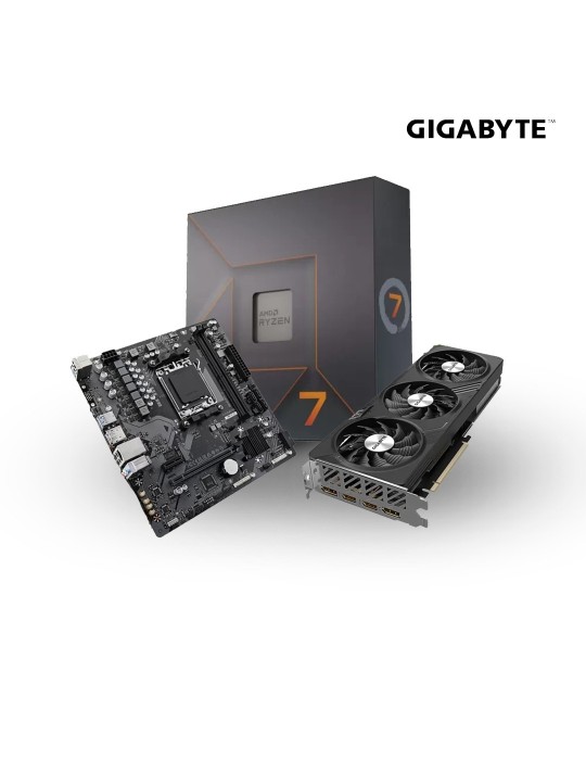  Gaming PC - Bundle CPU AMD Ryzen 7 7700X-VGA GIGABYTE GeForce RTX 4060 GAMING-MB GIGABYTE AMD B650M H