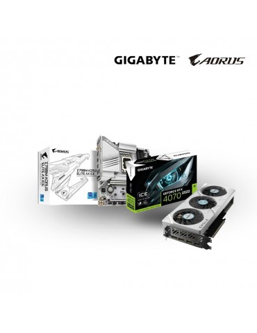 Bundle VGA GIGABYTE GeForce RTX 4070 SUPER EAGLE OC ICE 12G MB GIGABYTE Intel Z790M AORUS ELITE AX ICE DDR5