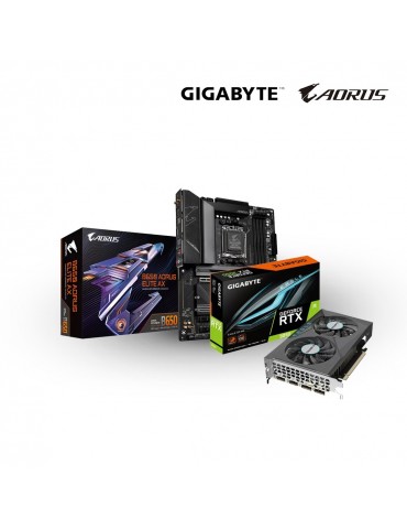 Bundle MB GIGABYTE AMD B650 AORUS ELITE (rev. 1.0) DDR5 - VGA GIGABYTE GeForce RTX 3050 EAGLE OC 6G GDDR6