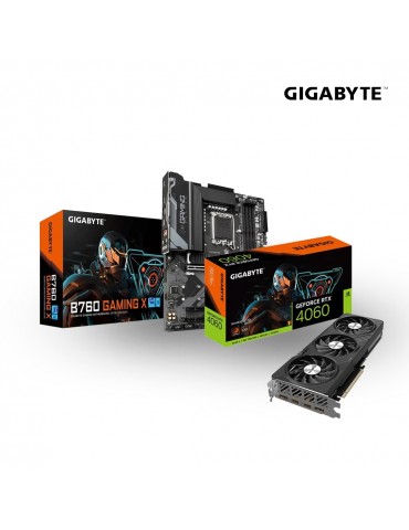 Bundle VGA GIGABYTE GeForce RTX 4060 GAMING OC 8G - MB GIGABYTE Intel B760 GAMING X DDR5