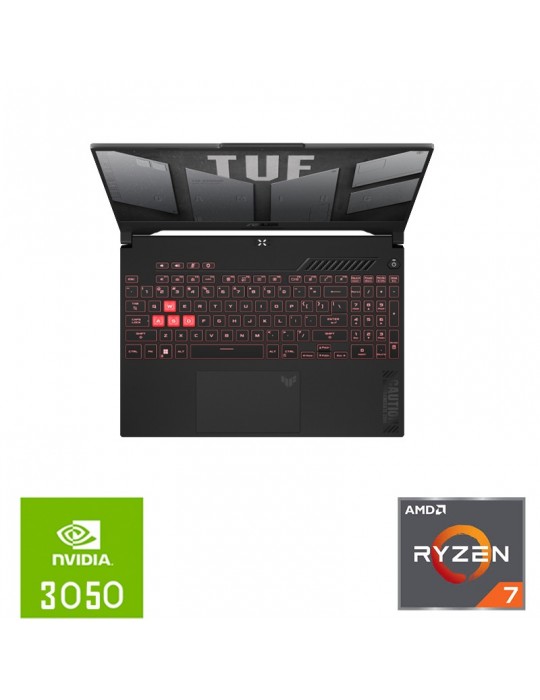  كمبيوتر محمول - ASUS TUF Gaming A15 FA506NCR-HN007W R7-7435HS-8GB-SSD 512GB-RTX 3050 4GB-15.6 Inch FHD 144Hz-Win11-Graphite Bla