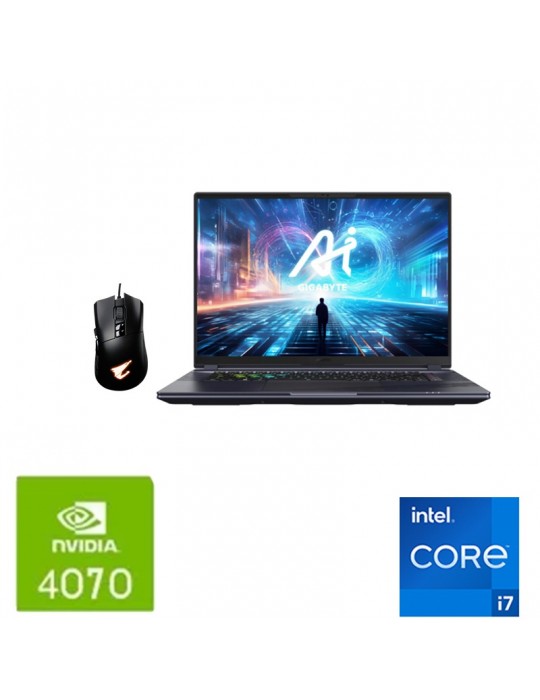  Laptop - Gigabyte Aorus 16X ASG 2024 Intel core i7-14650HX-16GB DDR5-SSD 1TB Nvme -Nvidia RTX 4070 8GB GDDR6-16 inch-Gray-Win11