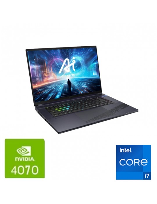  Laptop - Gigabyte Aorus 16X ASG 2024 Intel core i7-14650HX-16GB DDR5-SSD 1TB Nvme -Nvidia RTX 4070 8GB GDDR6-16 inch-Gray-Win11