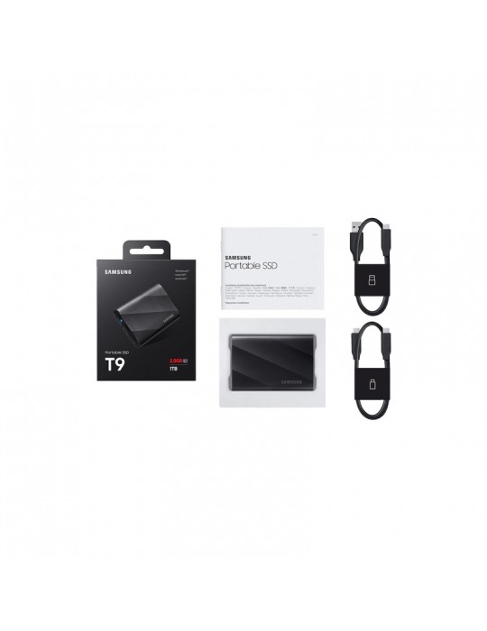  الصفحة الرئيسية - SSD Samsung Portable T9 USB 3.2 Gen 2*2 4TB - Black