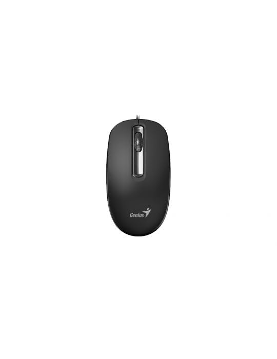  Mouse - Mouse Genius DX-130 Smooth Touch 3 Button USB-1000 DPI-Black-G5-With Smart Genius APP