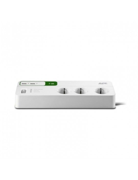  Power Strip - APC Essential SurgeArrest 6 outlets with 5V, 2.4A 2 port USB charger, 230V Germany