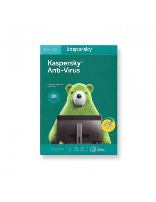  Software - Kaspersky Anti Virus 2User 2020 (Windows Only)- Media & License / 1Y