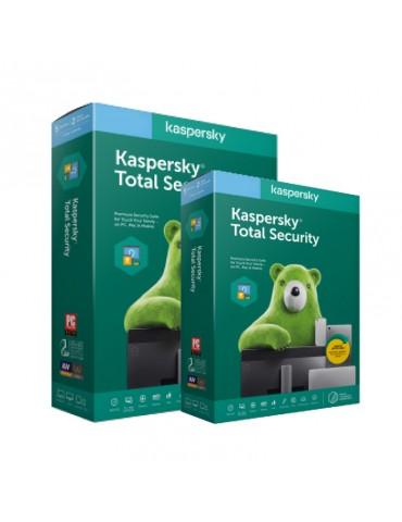 Kaspersky Total Security Multi Device (3 Users + 1 License Free)  - Windows, Mac, Android )- Media & License / 1Y