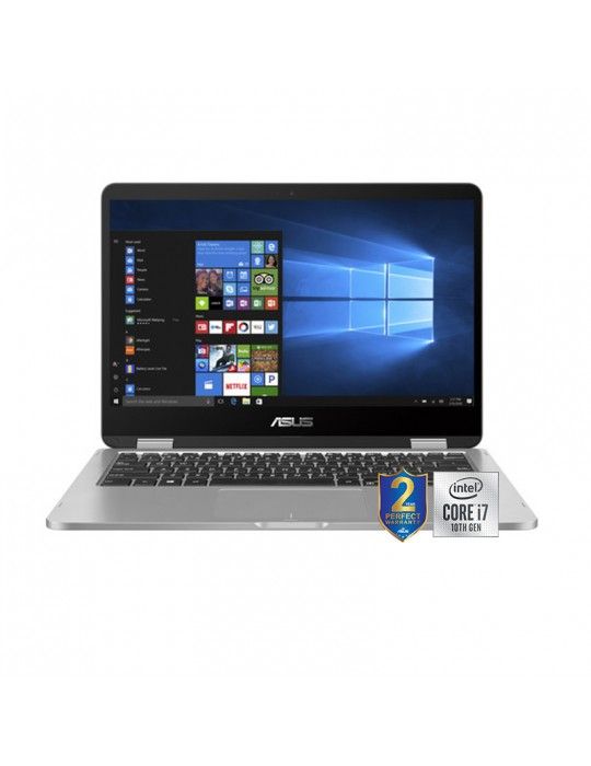  كمبيوتر محمول - ASUS VivoBook Flip 14-I7-10510U-TP412FA-EC400T-16GB-SSD 512GB-Intel Shared-14 FHD-Win10-SILVER BLUE-Stylus pen
