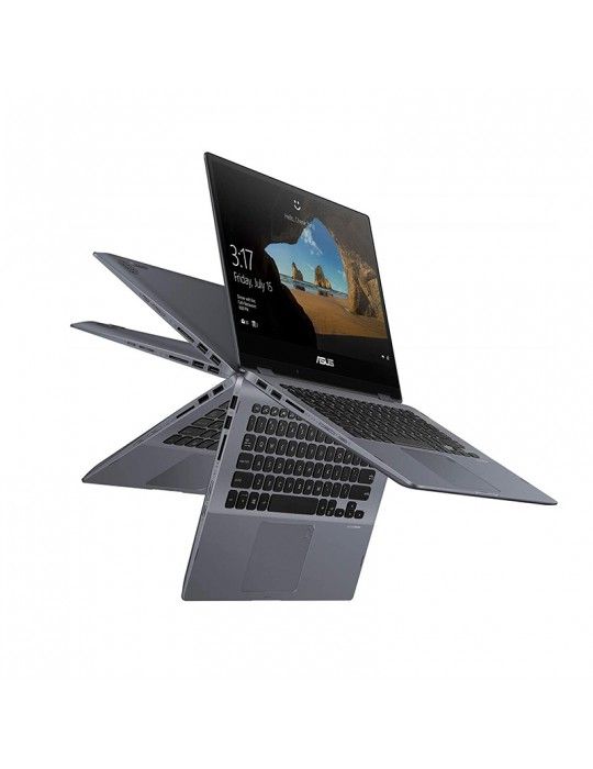  كمبيوتر محمول - ASUS VivoBook Flip-i5-10210U-TP412FA-EC437T-8GB-SSD 512GB-Intel Shared-14 FHD Touch-Win10-Silver Blue-Stylus pe