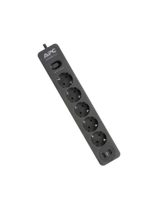  Power Strip - APC ESSENTIAL SURGE ARREST 5 OUTLET BLACK 2 USBPORTS BLACK 230V GERMANY