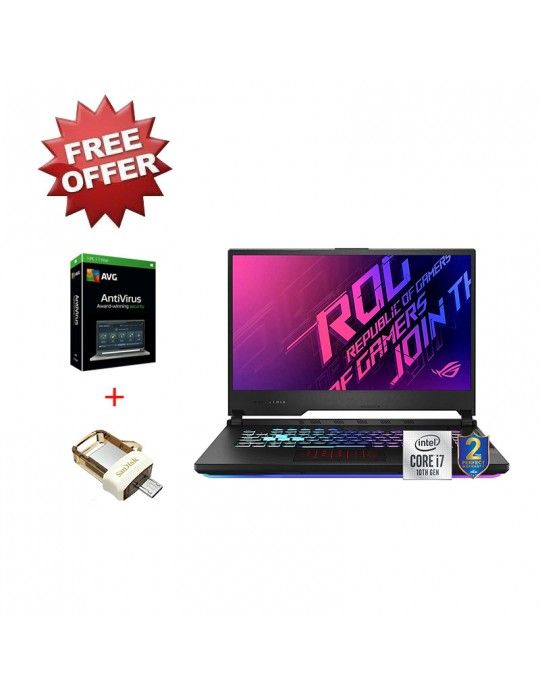  كمبيوتر محمول - ASUS ROG Strix G512LWS-AZ094T i7-10750H-16GB-SSD 1TB-RTX2070 Super-8GB-15.6 FHD-Win10-Black-Bag