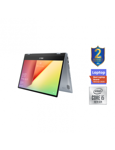 ASUS VivoBook Flip-i5-10210U-TP412FA-EC437T-8GB-SSD 512GB-Intel Shared-14 FHD Touch-Win10-Silver Blue-Stylus pen free bundle