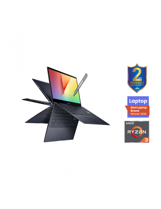  Laptop - ASUS VivoBook14 Flip TM420IA-EC055T AMD R3-4300U-8GB-SSD 256GB-AMD Radeon Graphics-14 FHD Touch-Win10-Black-Stylus pen