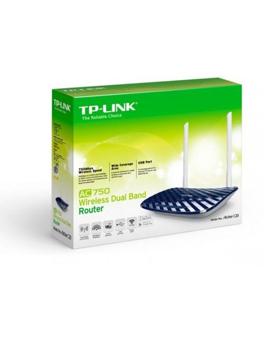  Networking - TP-Link Wireless Dual Band-Gigabit Router-Archer C20 AC750