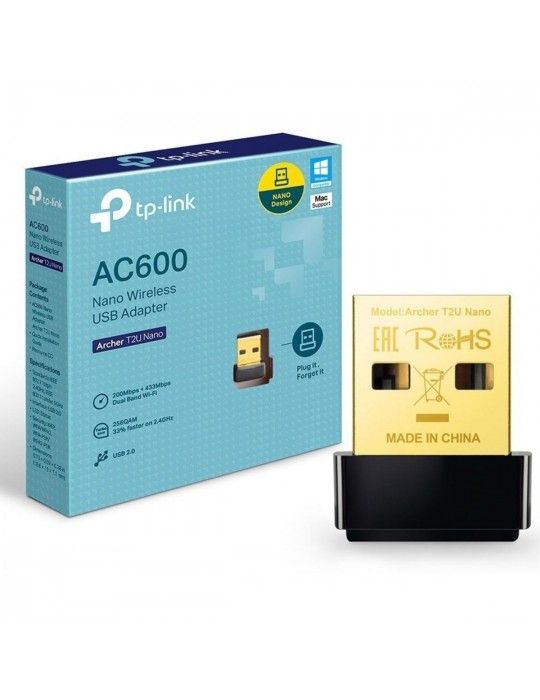  شبكات - TP-LINK Wireless LAN AC600-Nano USB Archer T2U