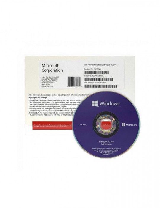  Software - Windows 10 Pro 64-bit