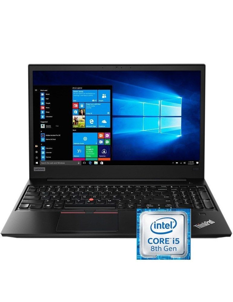 Lenovo ThinkPad E580-15.6 Intel Core i5-8250U-8 GB RAM DDR4-HDD 1TB-VGA  AMD RX550 2GB-DOS-BLACK