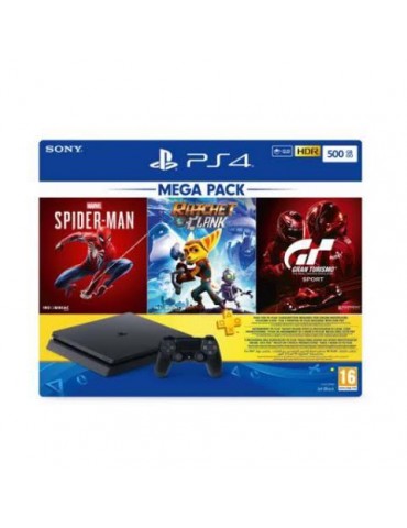 Sony PlayStation® 4 Slim 500 GB Console +1 DUALSHOCK®4 Controller + 3 Games Mega Pack (Official Warranty)