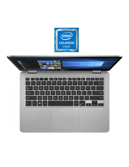  Laptop - Asus VivoBook Flip14 TP401MA-EC320T-Intel Celeron-4GB RAM-128GB eMMC-Intel UHD Graphics 600-14 FHD-Stylus-Win10-Light 