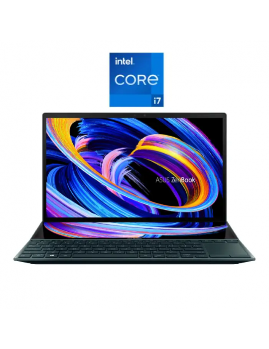  Laptop - Asus ZenBook Duo 14 UX482EG-KA087T-Intel Corei7 1165G7-16GB RAM-1TB SSD-MX450 2GB-14 Inch Touch FHD-Win10-Celestial Bl