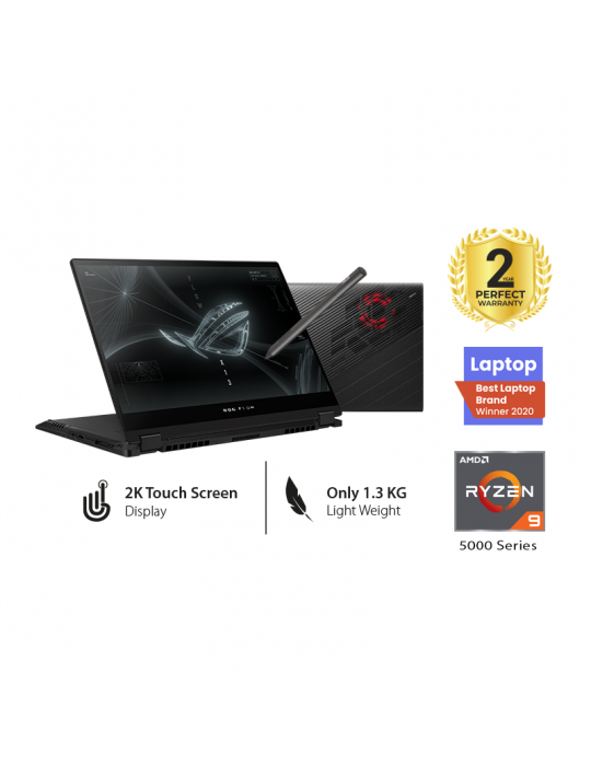  Laptop - Asus ROG Flow X13 GV301QH-K5252T AMD R9-5980HS-32GB RAM-1TB SSD-GTX 1650 4GB with RTX 3080-13.4 FHD 60Hz Touch-Win10-P