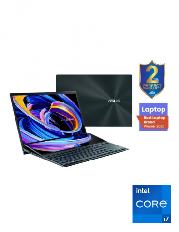 Asus ZenBook Duo 14 UX482EG-KA087T-Intel Corei7 1165G7-16GB RAM-1TB SSD-MX450 2GB-14 Inch Touch FHD-Win10-Celestial Blue