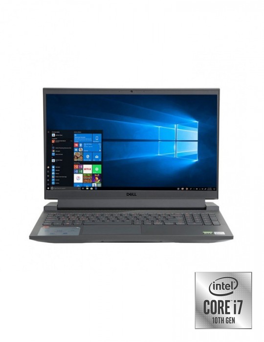  كمبيوتر محمول - Dell Inspiron G15-N5510 i7-10870H-16GB-SSD 512GB-RTX3060-6GB-15.6 FHD-DOS-Black+Gaming Mouse+AVG