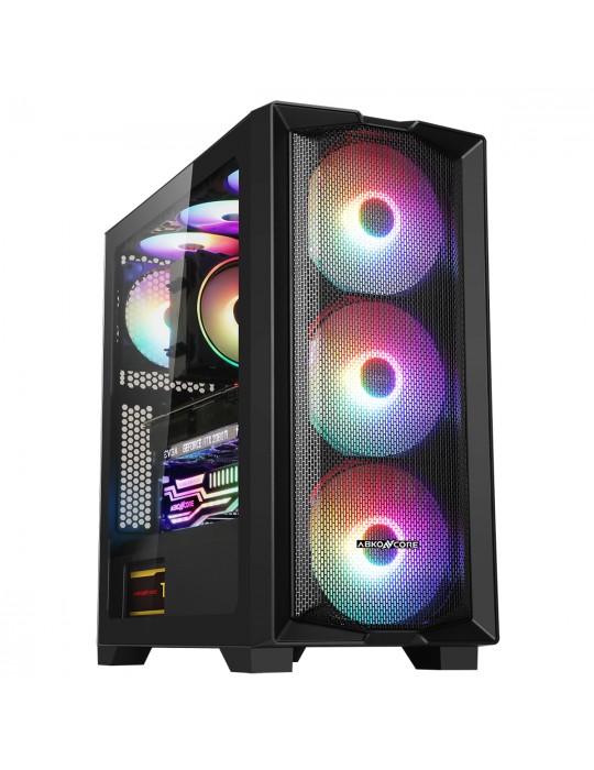 Computer Case - Case ABKONCORE H450X RGB 4 Fan+PSU 700W