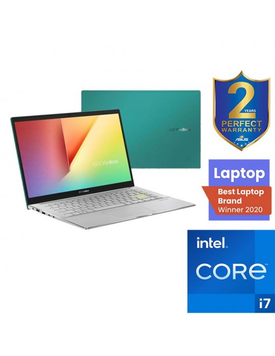  Laptop - Asus S533EQ-BN277T Intel Core i7-1165G7-16GB-512GBSSD-NVIDIA GeForce MX 350 2GB-15.6 FHD-Win10-Gaia Green