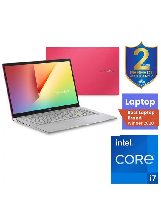 Laptop - Asus S533EQ-BN277T Intel Core i7-1165G7-16GB-512GBSSD-NVIDIA GeForce MX 350 2GB-15.6 FHD-Win10-Red